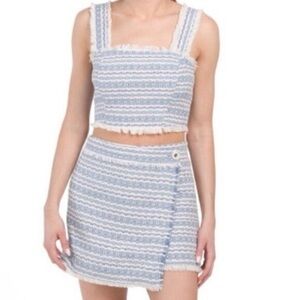 House of Harlow 1960 Blue Tweed Set